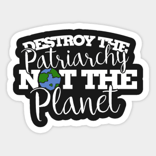 Destroy the patriarchy not the planet Sticker